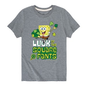 Boys' - SpongeBob Squarepants - Luck Of The Square Pants Short Sleeve Graphic T-Shirt - 1 of 4