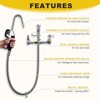 WOWOW Commercial Wall Mounted Pot Filler Faucet with Advanced Spray in Polished Chrome - 3 of 4