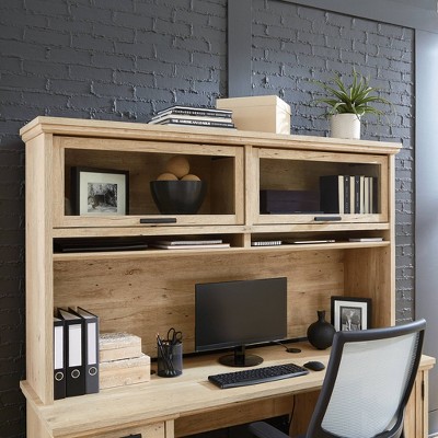 Dual monitor computer desk with deals hutch