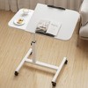 Overbed Table on Wheels, 23.6-37.4in Height Adjustable Rolling Bedside Table with Tilting Surface for Hospital or Home Use - 2 of 4