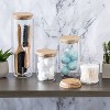 Honey-Can-Do Bamboo Jar Storage Set 4-pc.: Borosilicate Glass Food Storage Jars with Bamboo Lids, Clear, 60-Day Warranty - 3 of 4