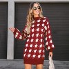 Women's Houndstooth Mini Sweater Dress - Cupshe - 3 of 4