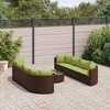 vidaXL Patio Sofa Set with Cushions Lounge Setting Outdoor Furniture Poly Rattan - Brown and Green 8 Piece - 2 of 4