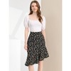 Allegra K Women's Print Elegant High Waist Mermaid Asymmetrical Ruffle Summer Skirt - 3 of 4