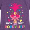 Girls' - Trolls - Livin That Poppy Life Fitted Short Sleeve Graphic T-Shirt - 2 of 4