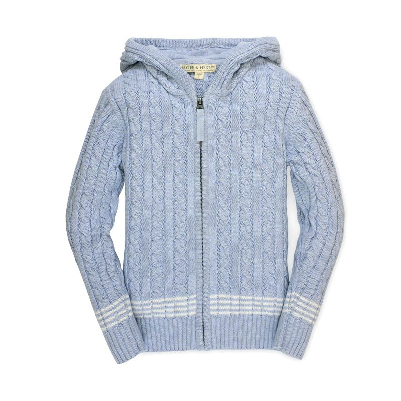 Hope & Henry Boys' Zip-Up Textured Sweater, Kids, 1 of 6
