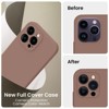 BONGEEK Designed for iPhone 14 Pro Max Case, Liquid Silicone Case , Upgraded Camera Protection, Anti-Scratch Soft Microfiber Lining-Light Brown - 3 of 4