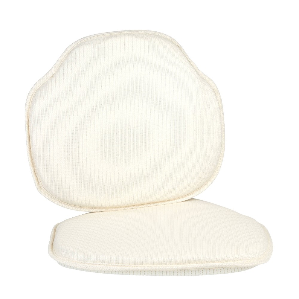 Photos - Pillow Gripper 2pc Non Slip Omega Windsor Chair Cushion Ivory