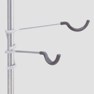 Silver Adjustable Freestanding 2-Bike Gravity Storage Rack