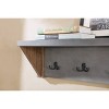 40" Davenport Coat Hook with Shelf and Faux Concrete Bench Set Light Amber - Alaterre Furniture: Rustic Industrial Entryway Storage - 3 of 4