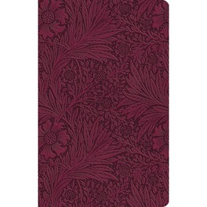 ESV Large Print Value Thinline Bible (Trutone, Raspberry, Floral Design) - (Leather Bound) - 1 of 1