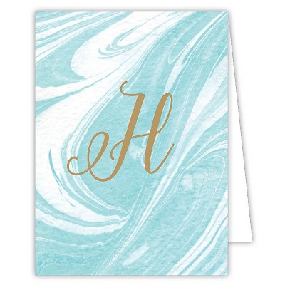 10ct Marble Note Cards - Monogram H