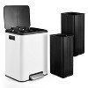 2 x 4 Gal (2 x 15L) Trash Can, Stainless Steel Dual Compartment Step-On Recycling Bin with Soft-Close Lids & Removable Plastic Inner Buckets - 4 of 4