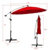 Tangkula 10 FT Patio Offset Hanging Market Umbrella Cantilever Outdoor Umbrella w/Crank & Cross Base - 3 of 4