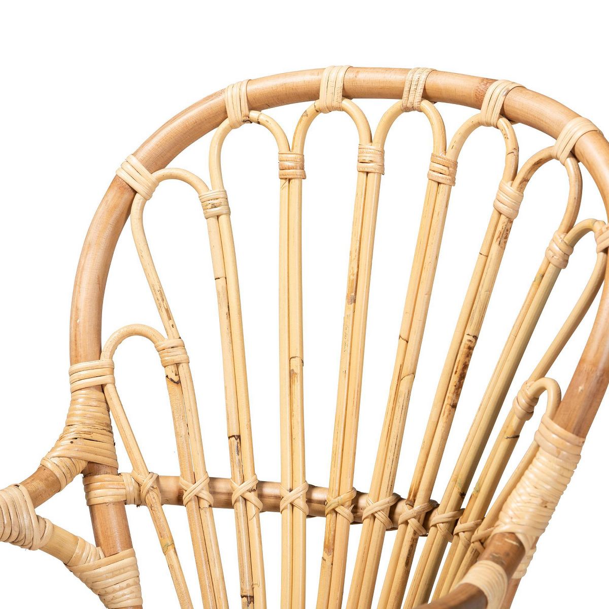 Sheraton Rattan Armchair Natural - bali & pari: Boho Style, Polyester Upholstery, Wood Frame, No Assembly Required - thumbnail 5