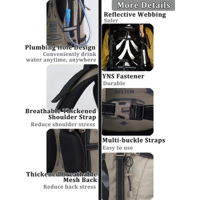 Naturehike 70+5L Hiking Backpack with Rain cover, Waterproof Lightweight Camping Backpack for Men & Women, Travel(Black) — фото 6