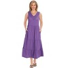 Collections Etc Eyelet Trim V-Neck Sleeveless Tiered Knit Dress - 3 of 4
