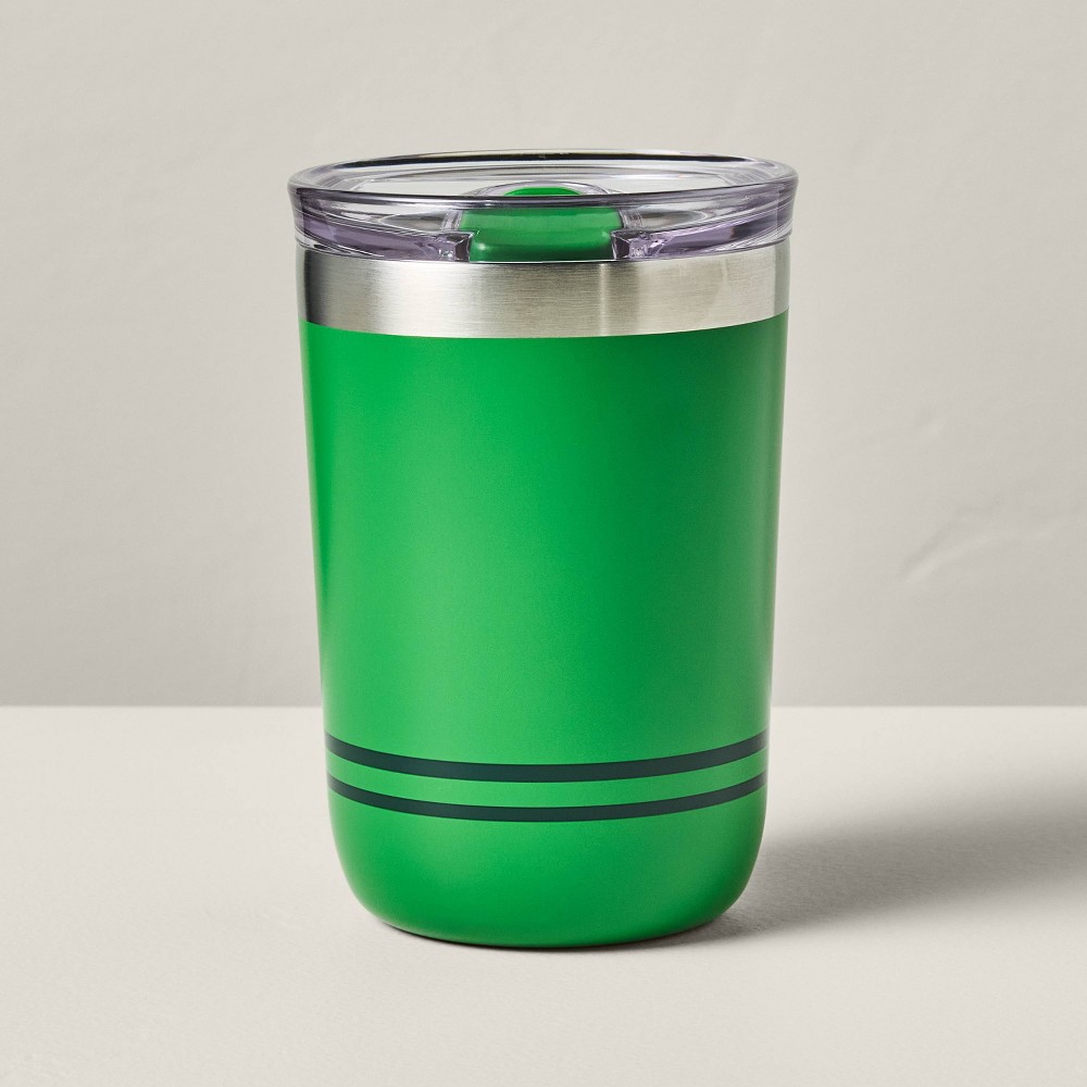 Photos - Glass 12oz Insulated Travel Tumbler Green - Hearth & Hand™ with Magnolia