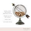 Twine Old World Cork Holder, Decorative Wine Cork Storage and Decor, Set of 1, Metal with Rustic Bronze Finish Globe Cage Cork Display - 2 of 4