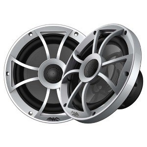 Wet Sounds RECON 8-S RGB 8" Coaxial Speakers w/ Silver Open Grilles, Integrated RGB LEDs and Waterproof Connector - Pair - 1 of 4