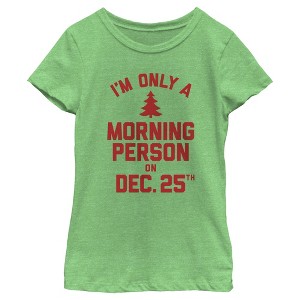 Girl's Lost Gods Only Morning Person on Xmas T-Shirt - 1 of 4