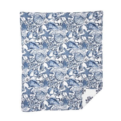 C&F Home Blue Coast Shells 48" x 60" Throw Blanket