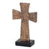 Dicksons TTCR-840 The Life of Christ Brown Woodgrain Finish 6 x 4 Inch Resin Decorative Figurine Tabletop Cross - 2 of 2