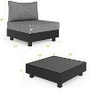 Heynemo 5 Pieces Aluminum Patio Furniture Set, Outdoor Sectional Sofa Conversation Sets with Coffee Table, Modular Armless Chairs Set for Pool, Grey - 2 of 4