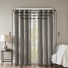 DSVIMOY Curtain Panels, Knitted Jacquard Damask Total Blackout Grommet Top Curtain Panel for Living Room, Bedroom, Charcoal, 84"*50"*0.13" - 3 of 4