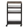 Kate and Laurel Piazza Rectangle Metal Storage Cart, 18x7x30, Gray and Black - 2 of 4