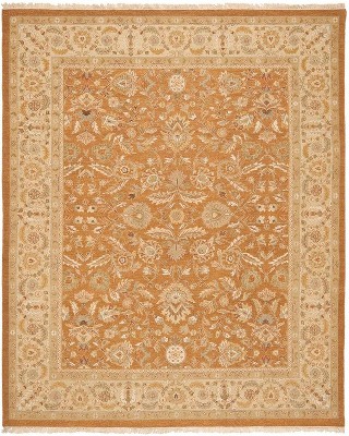 Sumak Copper and Beige 6' x 9' Wool Flat Woven Area Rug