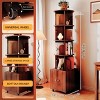 PAGED Rotating Bookshelf 360 Display Corner Bookshelf Bookcase Storage Rack with Drawer for Living Room, Home Office - 3 of 4