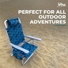 Bliss Hammocks Folding Beach Chair, Adjustable Recliner, Outdoor Backpack Seat with 24" Towel Rack and Cup Holder, 275 lb Capacity, Blue Flower - 2 of 4