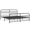 vidaXL Metal Bed Frame without Mattress with Footboard Black 76"x79.9" - 3 of 4