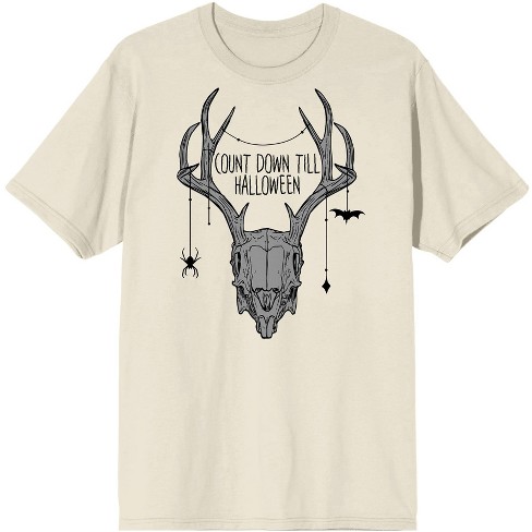 Halloween Deer Skull Countdown Till Halloween Men's Natural T-shirt : Target