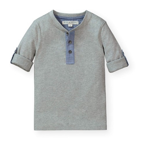 Hope & Henry Boys' Henley Tee with Rolled Sleeves, Kids - image 1 of 4