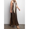 Women's Metallic Wide Leg Jumpsuit - GLAM - 4 of 4