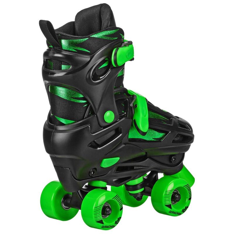 Roller Derby Green Wire Kids' Adjustable Inline-Quad Combo Skates - Black/Green, 4 of 6
