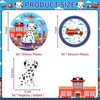 Hachikiko Firetruck Dog Plates and Napkins Set,Fire Station Dinner Dessert Plates Spotted Dogs Napkins Disposable Tableware Firedog Party Supplies - 2 of 4