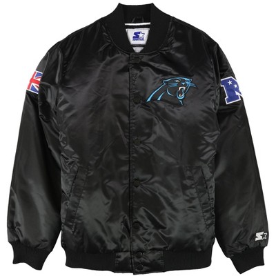 STARTER Mens Carolina Panthers Varsity Jacket, Black, Large