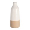 Sagebrook Home Ceramic Bottle Vase, White/Tan, Decorative Table for Wedding, Home Decor - 3 of 4