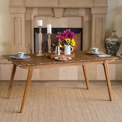 Dining Table, Contemporary Indoor Outdoor Acacia Wood Dining Table, Modern Accent Furniture, Multifunction Accent Table