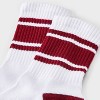 Women's Game Day Varsity Stripe Ribbed Cushioned Mid Crew Socks - Wild Fable™ - 3 of 3
