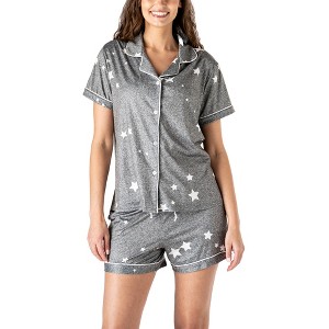 Hello Mello Women's Signature Lounge Top and Shorts, 2-Piece Pajama Set - 1 of 4