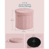 Round Storage Ottoman with Removable Lid, 18.1 Inch Folding Footrest Stool with Teddy Fleece - 4 of 4