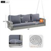 SKRAN 69" PE Wicker 3-Person Porch Swing with Chains, Large Patio Swing Bench with Cushions for Backyard, Garden and Poolside, Gray - 3 of 4
