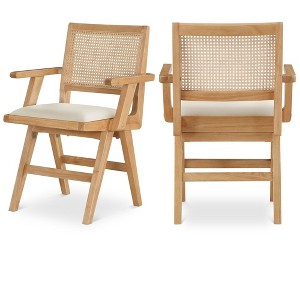 Meridian Furniture,Abby Vegan Leather Dining Arm Chair, Set of 2 - 1 of 4