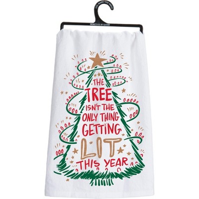 Primitives By Kathy Only Thing Getting Lit This Year Kitchen Towel - 28" x 28"