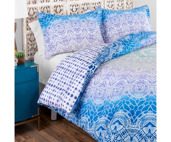 Blue Sundial Reversible Comforter Set (Twin XL) 2pc - Boho Boutique
