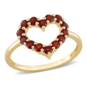 EVERLY JEWELRY | 10K Yellow Gold 4/5 CT TGW Garnet Heart Ring - 1 of 4